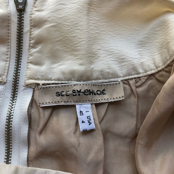 See By Chloé Silk Ruffled orange beige cream Skirt size 4 - Picture 6 of 10